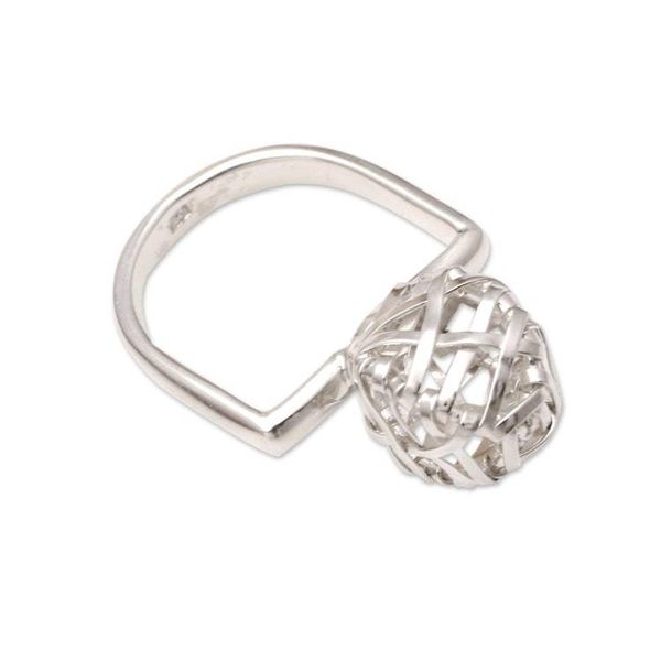 Alternate image for Cultured Pearl and Sterling Silver Cocktail Ring Nest Egg
