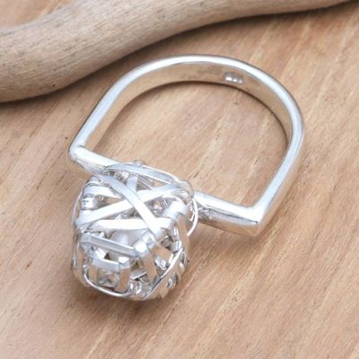 Alternate image for Cultured Pearl and Sterling Silver Cocktail Ring Nest Egg