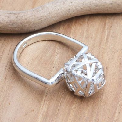 Alternate image for Cultured Pearl and Sterling Silver Cocktail Ring Nest Egg