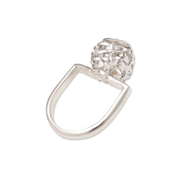 Alternate image for Cultured Pearl and Sterling Silver Cocktail Ring Nest Egg