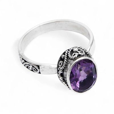 Alternate image for Balinese-Inspired 2-Carat Oval Amethyst Single Stone Ring My Wise Journey