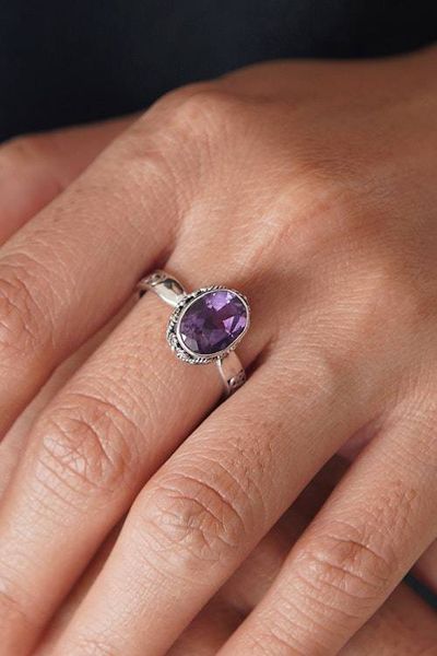 Alternate image for Balinese-Inspired 2-Carat Oval Amethyst Single Stone Ring My Wise Journey