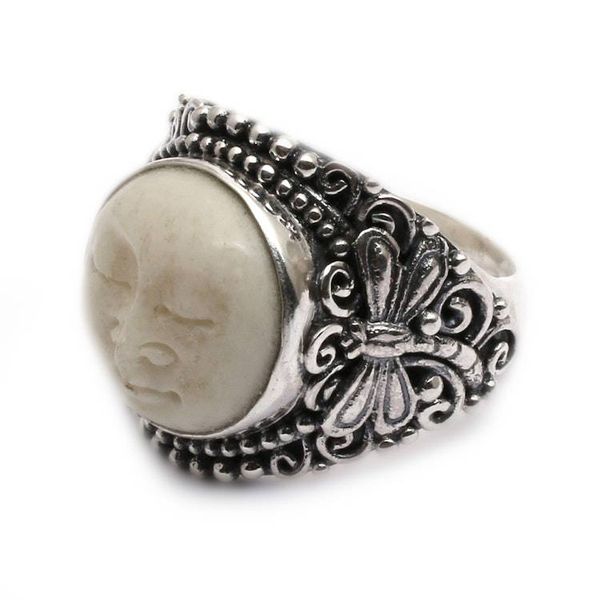 Alternate image for Artisan-Made Dragonfly-Themed Sterling Silver Domed Ring The Dragonfly Moon