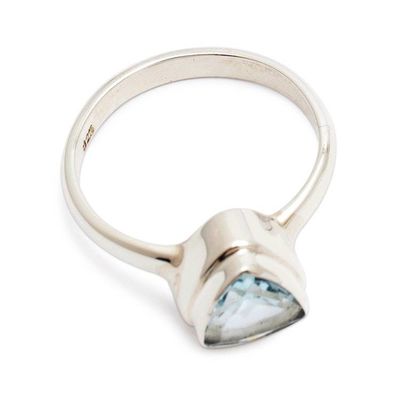 Primary image for Minimalist 1-Carat Blue Topaz Silver Single Stone Ring Minimalist Enchantment