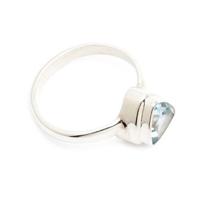 Alternate image for Minimalist 1-Carat Blue Topaz Silver Single Stone Ring Minimalist Enchantment