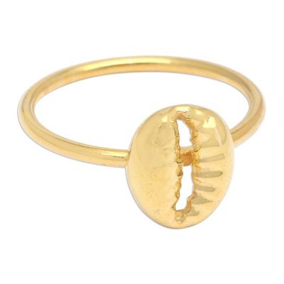 Alternate image for 18k Gold-Plated Inspirational Coffee Bean Cocktail Ring Golden Grain