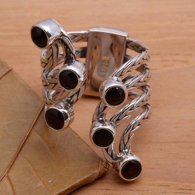 Alternate image for Balinese Style Garnet Cocktail Ring Spreading Goodness