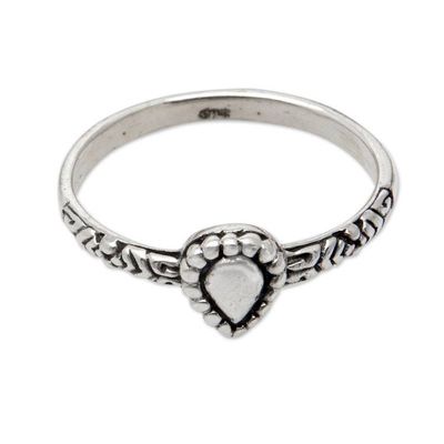 Alternate image for Sterling Silver Band Ring with Teardrop Accent from Bali Drop in the Rain