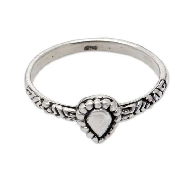 Alternate image for Sterling Silver Band Ring with Teardrop Accent from Bali Drop in the Rain