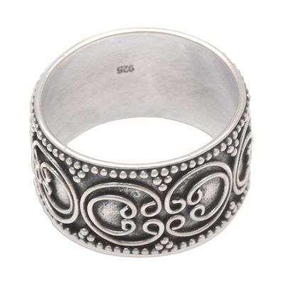 Alternate image for Artisan Crafted Sterling Silver Band Ring Opulent Swirl