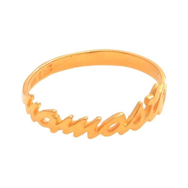 Alternate image for Gold Plated Sterling Silver Namaste Band Ring from Bali Namaste
