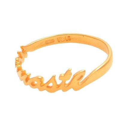 Alternate image for Gold Plated Sterling Silver Namaste Band Ring from Bali Namaste
