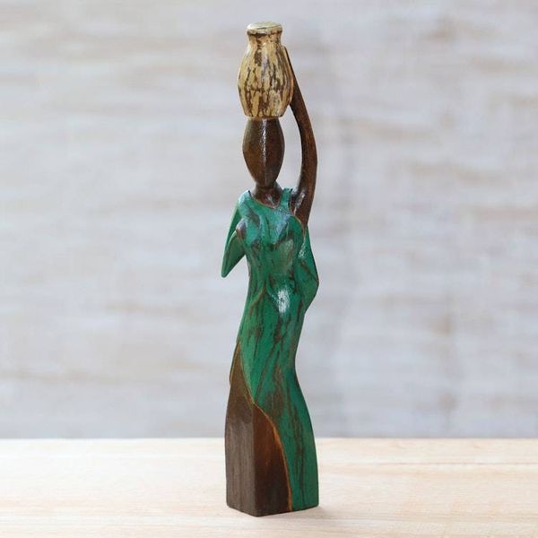 Alternate image for Albesia Wood Sculpture Water Jug