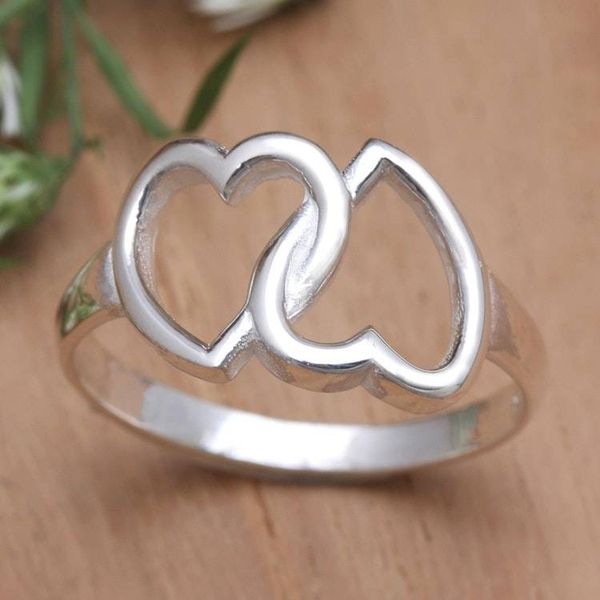 Alternate image for Sterling Silver Cocktail Ring with Heart Motif Love Begets Love