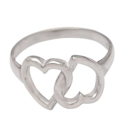 Alternate image for Sterling Silver Cocktail Ring with Heart Motif Love Begets Love