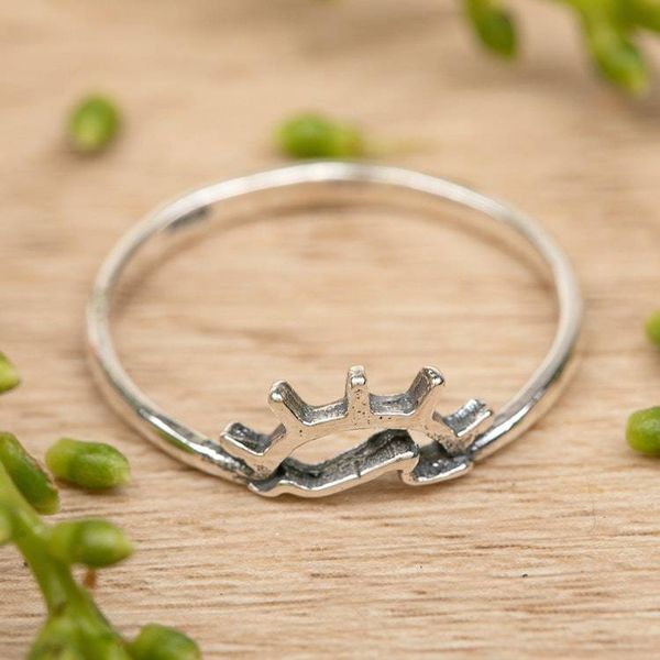 Alternate image for Nature-Themed Balinese-Made Sterling Silver Sunset Band Ring Sun Waves