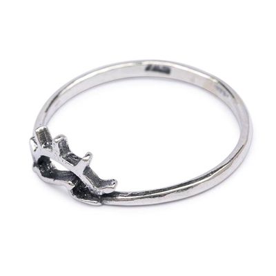 Alternate image for Nature-Themed Balinese-Made Sterling Silver Sunset Band Ring Sun Waves