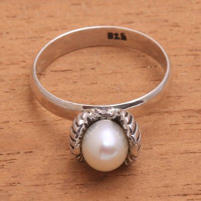 Alternate image for Cultured Pearl Clam Cocktail Ring from Bali Clam Shell