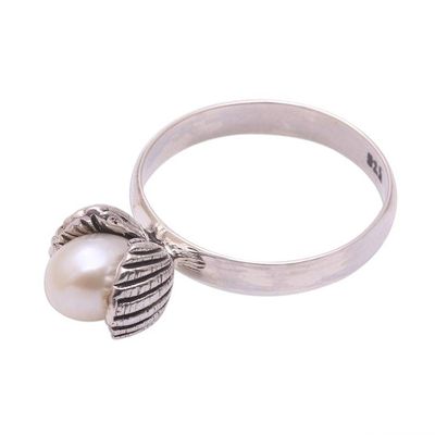 Alternate image for Cultured Pearl Clam Cocktail Ring from Bali Clam Shell