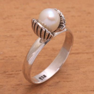 Alternate image for Cultured Pearl Clam Cocktail Ring from Bali Clam Shell