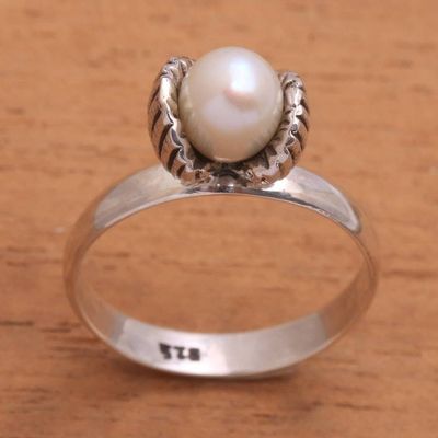 Alternate image for Cultured Pearl Clam Cocktail Ring from Bali Clam Shell