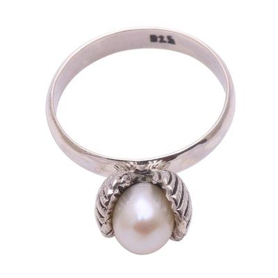 Alternate image for Cultured Pearl Clam Cocktail Ring from Bali Clam Shell