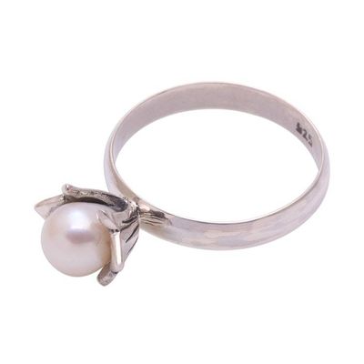 Alternate image for Floral Cultured Pearl Cocktail Ring from Bali Blooming Light
