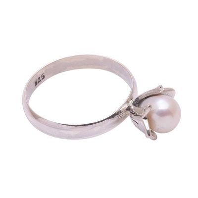 Alternate image for Floral Cultured Pearl Cocktail Ring from Bali Blooming Light