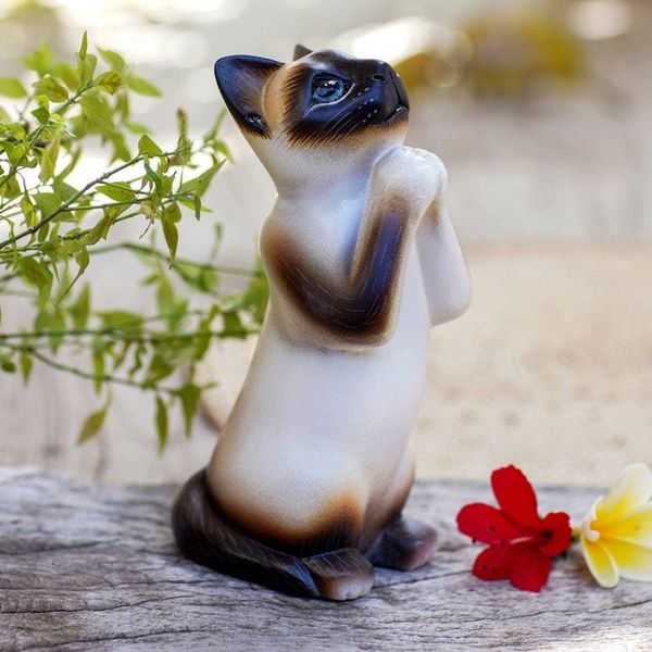 Alternate image for Wood sculpture Siamese Cat Wish