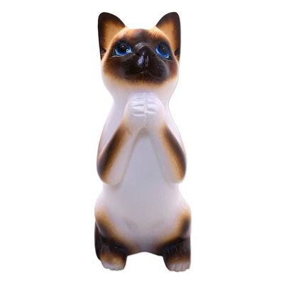 Alternate image for Wood sculpture Siamese Cat Wish