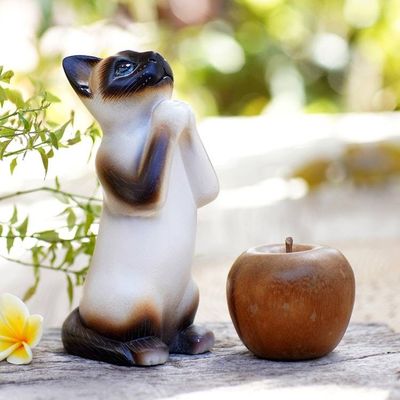 Alternate image for Wood sculpture Siamese Cat Wish