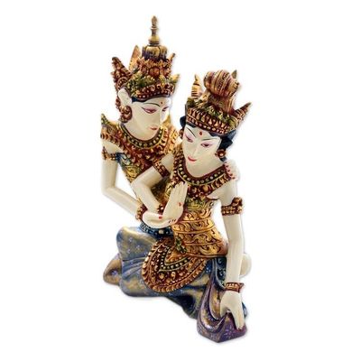 Alternate image for Rama and Sita Handcrafted Wood Statuette from Bali Rama Sita Dance