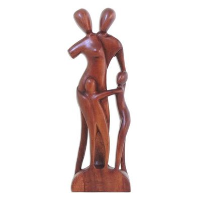 Alternate image for Wood Family Sculpture from Indonesia Family Scene
