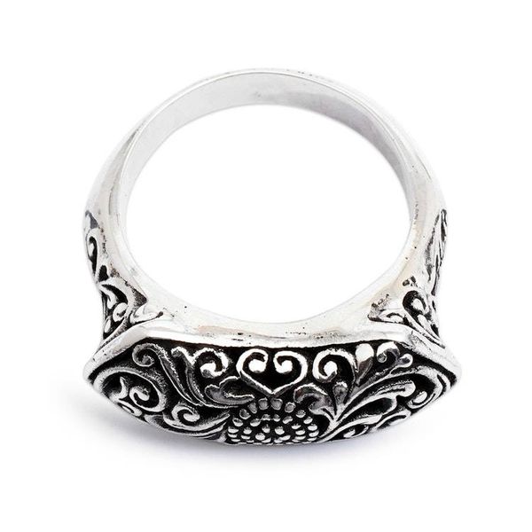 Alternate image for Textured Leaf-Themed Sterling Silver Cocktail Ring from Bali Garden of Heaven