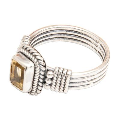 Alternate image for Textured Sterling Silver Citrine Single Stone Ring from Bali Summer Dame
