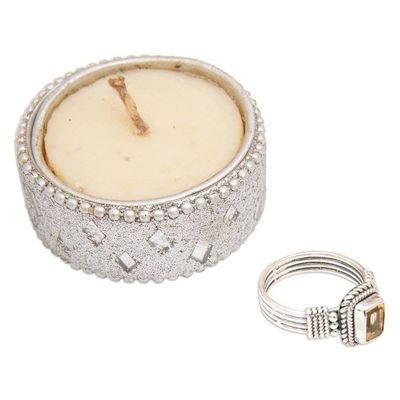 Alternate image for Textured Sterling Silver Citrine Single Stone Ring from Bali Summer Dame