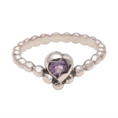 Primary image for Dot Pattern Amethyst Solitaire Ring from Bali Lined with Dots
