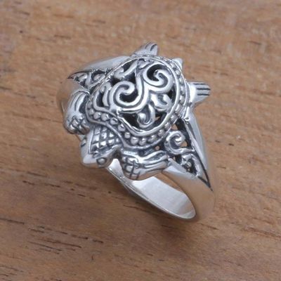 Alternate image for Sterling Silver Sea Turtle Band Ring from Bali Ancient Turtle