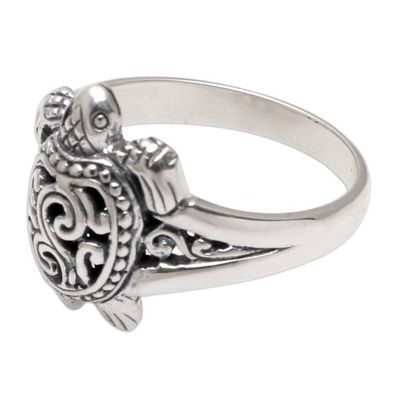 Alternate image for Sterling Silver Sea Turtle Band Ring from Bali Ancient Turtle