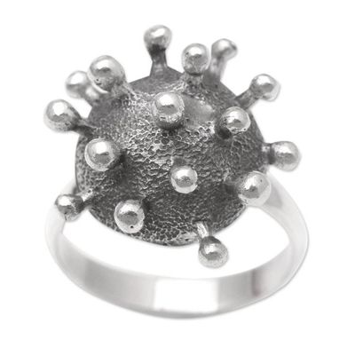 Alternate image for Mens Sterling Silver Cocktail Ring Invisible Danger