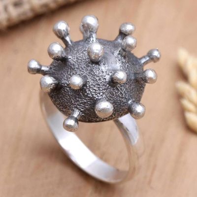 Alternate image for Mens Sterling Silver Cocktail Ring Invisible Danger