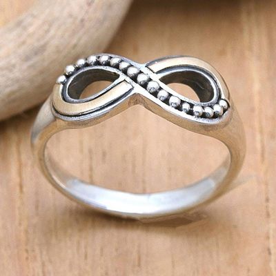 Primary image for 18k Gold-Accented Sterling Silver Infinity Band Ring Infinite Modernity