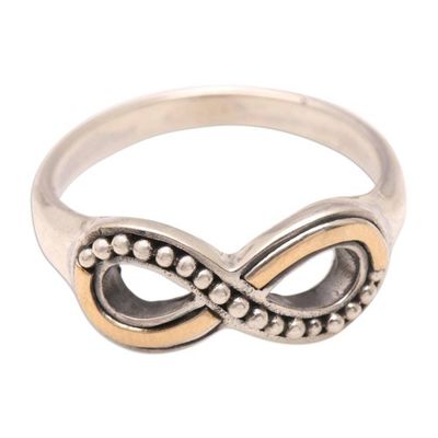 Alternate image for 18k Gold-Accented Sterling Silver Infinity Band Ring Infinite Modernity