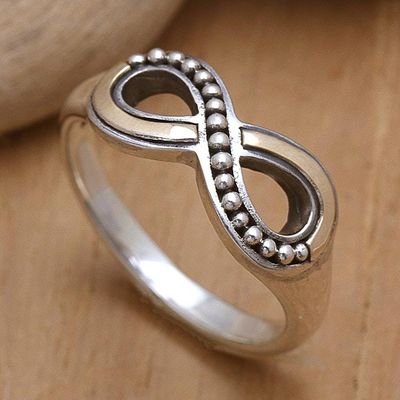 Alternate image for 18k Gold-Accented Sterling Silver Infinity Band Ring Infinite Modernity