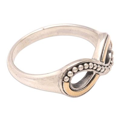 Alternate image for 18k Gold-Accented Sterling Silver Infinity Band Ring Infinite Modernity