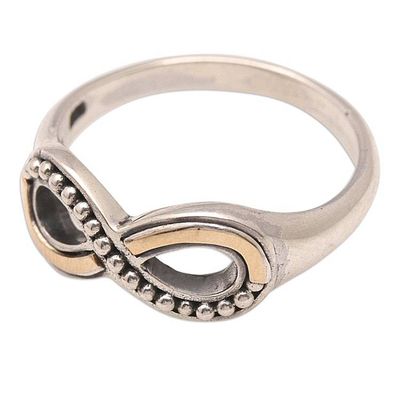 Alternate image for 18k Gold-Accented Sterling Silver Infinity Band Ring Infinite Modernity