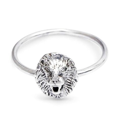 Alternate image for Lion-Themed Sterling Silver Cocktail Ring Crafted in Bali Jungle King