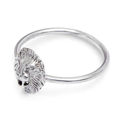 Alternate image for Lion-Themed Sterling Silver Cocktail Ring Crafted in Bali Jungle King