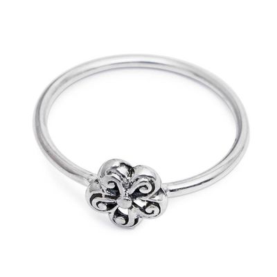 Alternate image for Spiral-Patterned Floral Sterling Silver Band Ring from Bali Small Curls