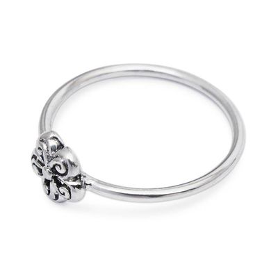 Alternate image for Spiral-Patterned Floral Sterling Silver Band Ring from Bali Small Curls